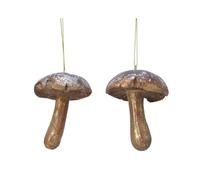 BOTANIC®-Champignon à suspendre en polyrésine coloris or - 9 cm