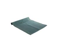 BOTANIC®-Chemin de table uni en coton argenté bleu brillant - 150 x 50 cm