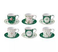 BOTANIC CHIC Coffret 6 tasses à café 10 cl en Porcelaine