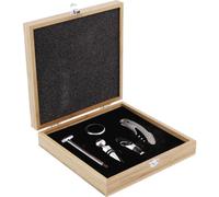 BOTANIC®-Coffret oenologique 5 accessoires coloris marron en bambou - 22 x 22 x 4 cm
