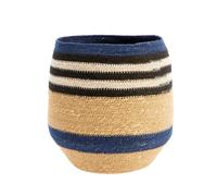BOTANIC®-Corbeille de rangement conique rayée coloris multicolore en osier - 30 x 30 x 28 cm