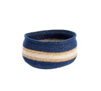 BOTANIC®-Corbeille de rangement ronde rayée coloris multicolore en osier - 20 x 20 x 12 cm