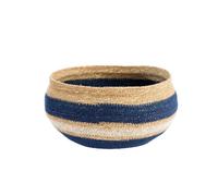 BOTANIC®-Corbeille de rangement ronde rayée coloris multicolore en osier - 30 x 30 x 16 cm