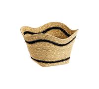 BOTANIC®-Corbeille tulipe en osier naturel rayé noir grand modèle - 32 x 32 x 17 cm