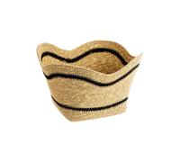 BOTANIC®-Corbeille tulipe en osier naturel rayé noir petit modèle - 24 x 24 x 16 cm