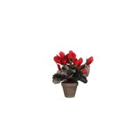 BOTANIC®-Cyclamen rouge plante artificielle en pot gris H 30 x diamètre 30 cm