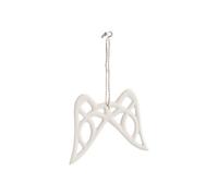 BOTANIC®-Décoration à suspendre ailes d’ange en aluminium blanc - 9 x 10 cm