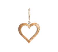 BOTANIC®-Décoration à suspendre cœur en bois naturel - diamètre 10 cm