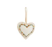 BOTANIC®-Décoration à suspendre cœur en coton crème - diamètre 5 cm