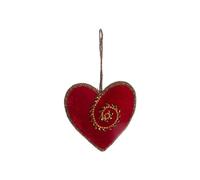 BOTANIC®-Décoration à suspendre cœur en velours bordeaux - 9,5 x 16 cm