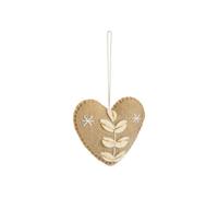 BOTANIC®-Décoration à suspendre forme cœur en feutrine beige - 4 x 4 cm