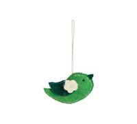 BOTANIC®-Décoration à suspendre oiseau en feutrine vert - 4,5 x 2,5 cm