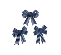 BOTANIC®-Ensemble de 3 nœuds en velours côtelé bleu marine - 10 x 12,7 cm