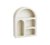 BOTANIC®-Étagère blanche arrondie à 4 cases en bois FSC - 30 x 12 x 40 cm