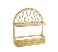 BOTANIC®-Etagère panier oval arabesques coloris bois en rotin - 60 x 21 x 66 cm