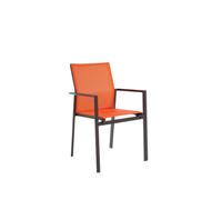 BOTANIC®-Fauteuil en aluminium graphite et toile en textylène paprika Abelia - 61 x 56 x 87 cm