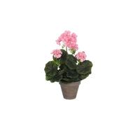 BOTANIC®-Géranium artificiel rose en pot gris - diamètre 20 x H 34 cm