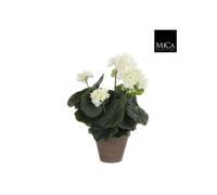 BOTANIC®-Géranium crème plante artificielle en pot H 34 x diamètre 20 cm