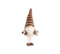 BOTANIC®-Gnome beige debout avec bonnet fluffy brun grand modèle - 110 cm