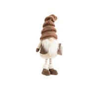 BOTANIC®-Gnome brun et beige debout avec bonnet fluffy petit modèle - 54 cm