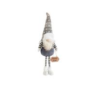 BOTANIC®-Gnome gris et blanc debout avec pancarte petit modèle - 59 cm