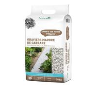 BOTANIC®-Graviers de marbre de Carrare blanc calibre 8 à 12 mm en sac de 10 kg