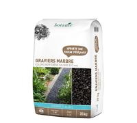 BOTANIC®-Graviers de marbre noir ébène calibre 8 à 12 mm en sac de 20 kg
