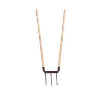 BOTANIC®-Grelinette à 3 dents métal marron et manche bois botanic - 130 cm