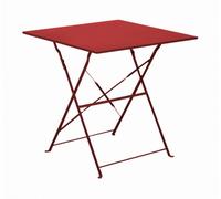 BOTANIC®-Guéridon carré rouge, acier époxy, PROLOISIRS Cuba - 70x70 cm