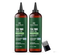 Botanic Hearth Huile d'arbre à thé 100 % pure pour cheveux (20 ml, lot de 2) | Infusée avec des huiles de jojoba et de pépins de raisin | Apaise les démangeaisons du cuir chevelu et combat les