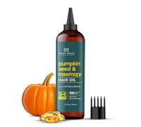 Botanic Hearth Huile de citrouille pour la croissance des cheveux (6,7 fl oz) | Infusée avec de la graine de citrouille, du Rosemary, de l'huile de castor | Huile capillaire répare les cheveux secs