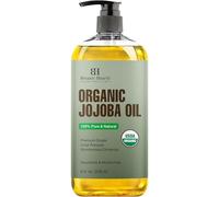 Botanic Hearth Huile de jojoba bio 100 % pure, pressée à froid, sans hexane, pour la peau, les cheveux et les ongles, 236 ml