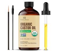 Botanic Hearth Huile De Ricin Bio | 100% Pure Et Naturelle, Pressée À Froid Castor Oil Pour Cheveux, Barbe, Cils Et Sourcils | Bouteille En Verre Avec Brosses Pour Cils Et Sourcils 60 Ml (2 Fl Oz)