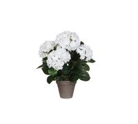 BOTANIC®-Hortensia blanc fleur artificielle en pot Stan gris H 45 x diamètre 45 cm cm