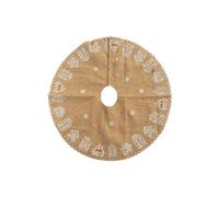 BOTANIC®-Jupe de sapin en jute beige décor maisons blanches - diamètre 120 cm