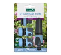BOTANIC®-Kit de connexion diamètre 15 mm botanic pour tuyaux diamètre 12,5 / 15 mm avec lance d'arrosage
