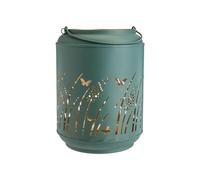 BOTANIC®-Lanterne en métal vert avec décor papillons doré grand modèle - diamètre 20 x H 27,5 cm