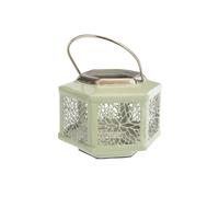 BOTANIC®-Lanterne hexagonale coloris vert en métal - 18 x 18 x 12,5 cm