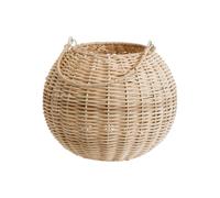 BOTANIC®-Lanterne ronde en métal et osier tressée grand modèle - diamètre 30,5 x H 26 cm