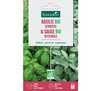 BOTANIC®-Mélange de graines basilic genivese bio et de sauge officinale bio botanic - graines à semer