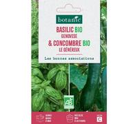 BOTANIC®-Mélange de graines basilic genovese bio et de concombre le généreux bio botanic - graines à semer