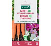 BOTANIC®-Mélange de graines carotte colmar à coeur rouge bio et de cosmos sensation varie bio botanic - graines à semer