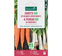 BOTANIC®-Mélange de graines carotte de colmar à coeur rouge bio et de poireau de carentan bio botanic - graines à semer