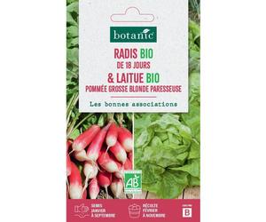 BOTANIC®-Mélange de graines radis de dix-huit jours bio et de laitue pomme grosse blonde bio botanic - graines à semer