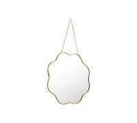 BOTANIC®-Miroir forme fleur en verre cerclé de métal doré moyen modèle - 26 x 40 cm