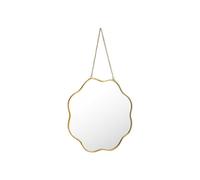 BOTANIC®-Miroir forme fleur en verre cerclé de métal doré petit modèle - 20 x 33 cm