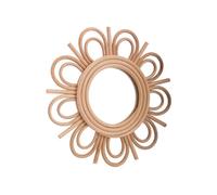 BOTANIC®-Miroir rond en rotin coloris naturel en forme de fleur - diamètre 25 cm