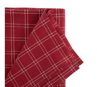 BOTANIC®-Nappe à carreaux en coton bordeaux et fils dorés - 250 x 150 cm