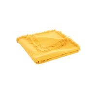 BOTANIC®-Nappe frangée coloris jaune en coton - 150 x 250 cm