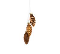 BOTANIC®-Ornement de Noël à suspendre pomme de pin marron cuivre H 6 x diamètre 3 cm